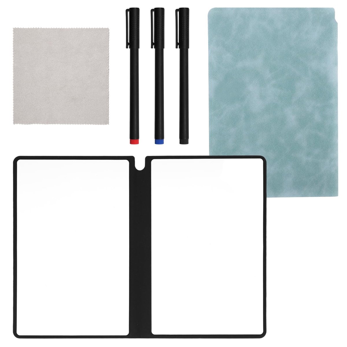 Dailygoods- Notitieboek Herbruikbaar A5 - Droog Uitwisbaar - PU-leer - Inclusief 3 Schrijfgerei - Draagbaar - Handig voor Kantoor - Whiteboard