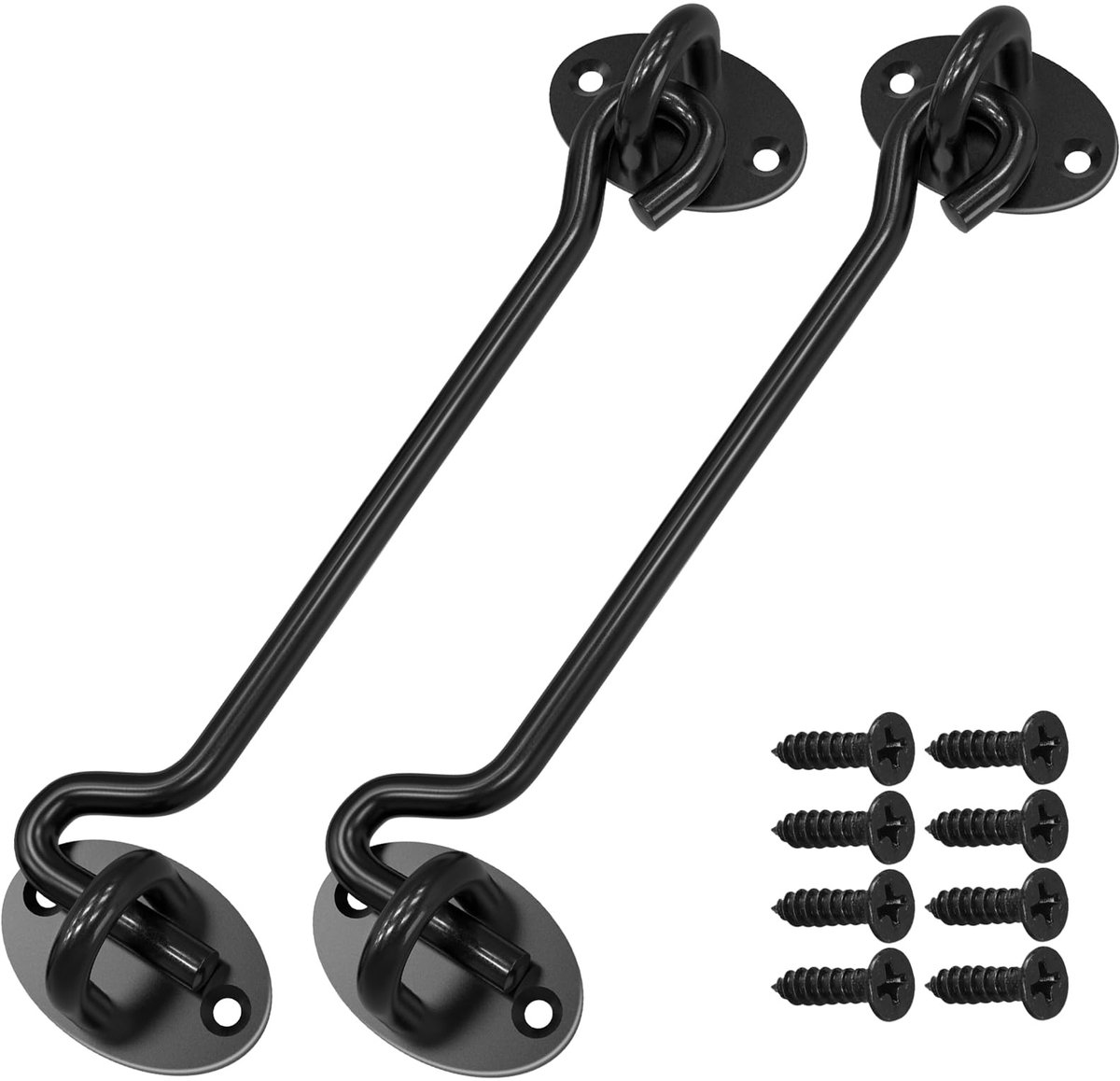 Dailygoods- Stormhaak 15 cm - 2 Stuks - Roestvrij Staal - Beugel - Veiligheidsbeugel - Voor Binnen/Buiten - Inclusief 8 Bevestigingsschroeven - Deursluiting