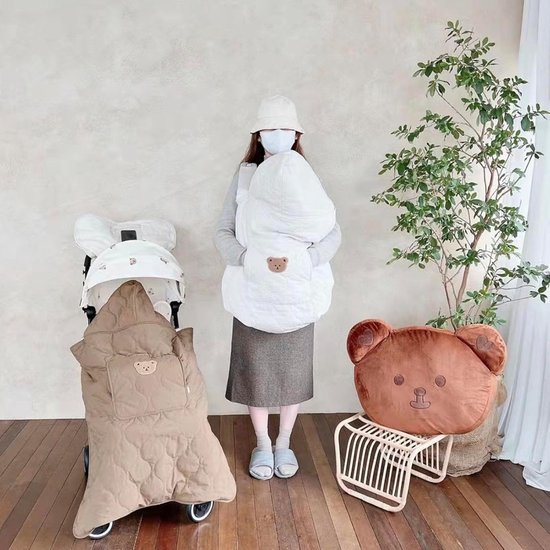 Draagzakhoes - Babyhoes Kinderwagen - Bescherming baby buiten - Waterdicht en winddicht - 80x85 cm - Koffie — afbeelding 2