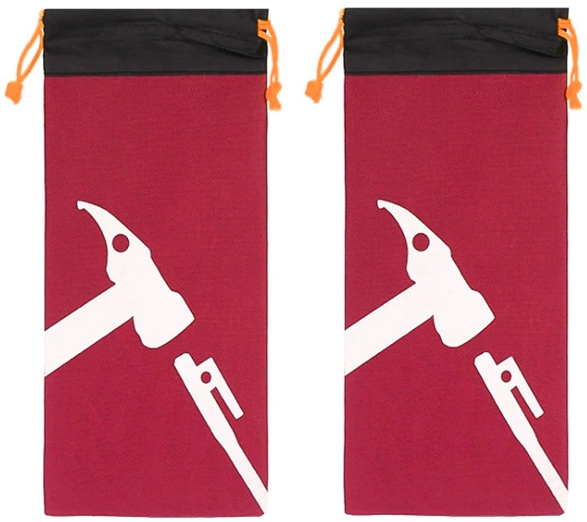 Dailygoods- Tentharingen 30 cm - Tentharingzak 2 stuks - Draagbaar - Hoogwaardig Oxford-doek - Duurzaam - Rood