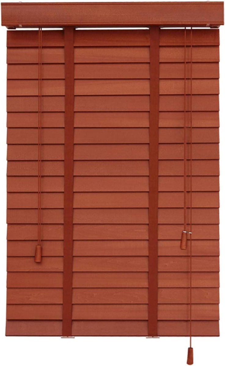 Houten jaloezieën - Raambekleding - Privacy creëren - Natuurlijke houttextuur - 100x150cm