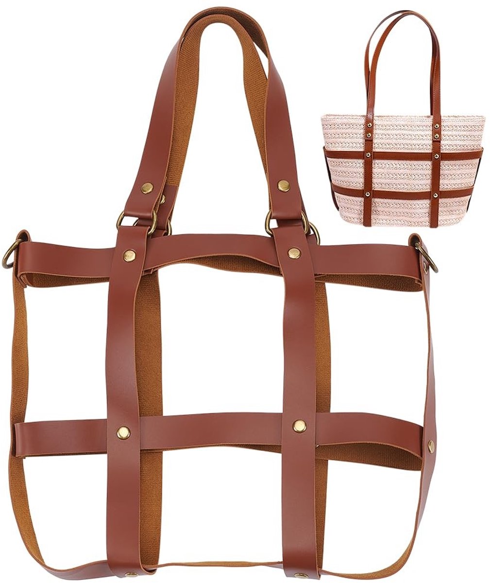 Dailygoods- Holle Tas - Bruin PU-leer - Unieke Ontwerp - Organizer - Handgemaakt - Ideaal Cadeau - 32,5 x 24,5 cm - Handtas