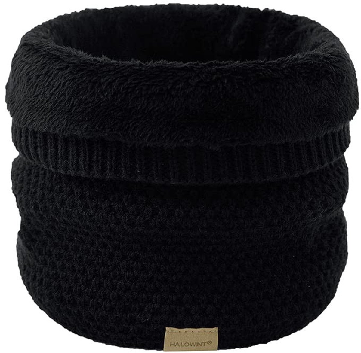 Dailygoods- Wintersjaal Dubbellaags - Colsjaal Heren - Warmte-isolerend - Zacht Gevoerd - Kaki Kleur - Verstelbaar 25 x 25 cm