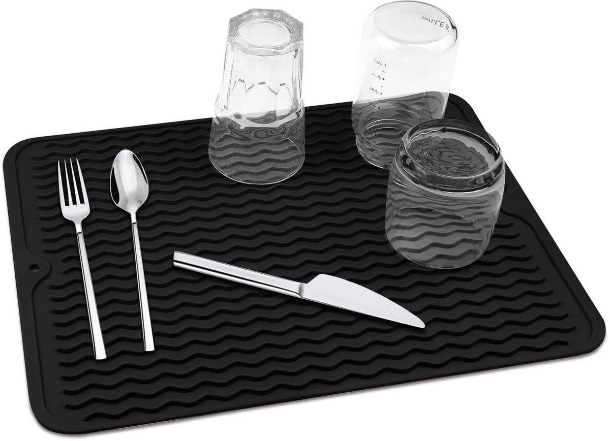 Dailygoods- Afdruipmat Siliconen - Antislip - Hittebestendig - 40 × 30 cm - Gemakkelijk Schoon te Maken - Voor Servies en Keukengerei - Afwasmat