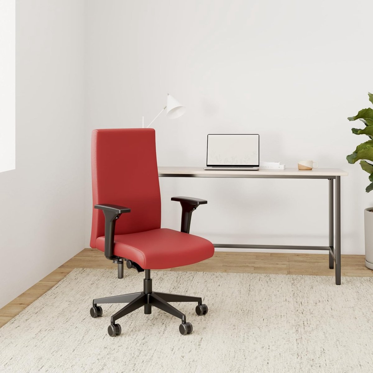 Ergonomische bureaustoel House&Garden – Trendoffice Comfort Pro SK 9248 – met 4D armleuningen, verstelbare rugleuning & lendensteun – 150 kg draagkracht – moderne comfortabele kantoorstoel (Rood)
