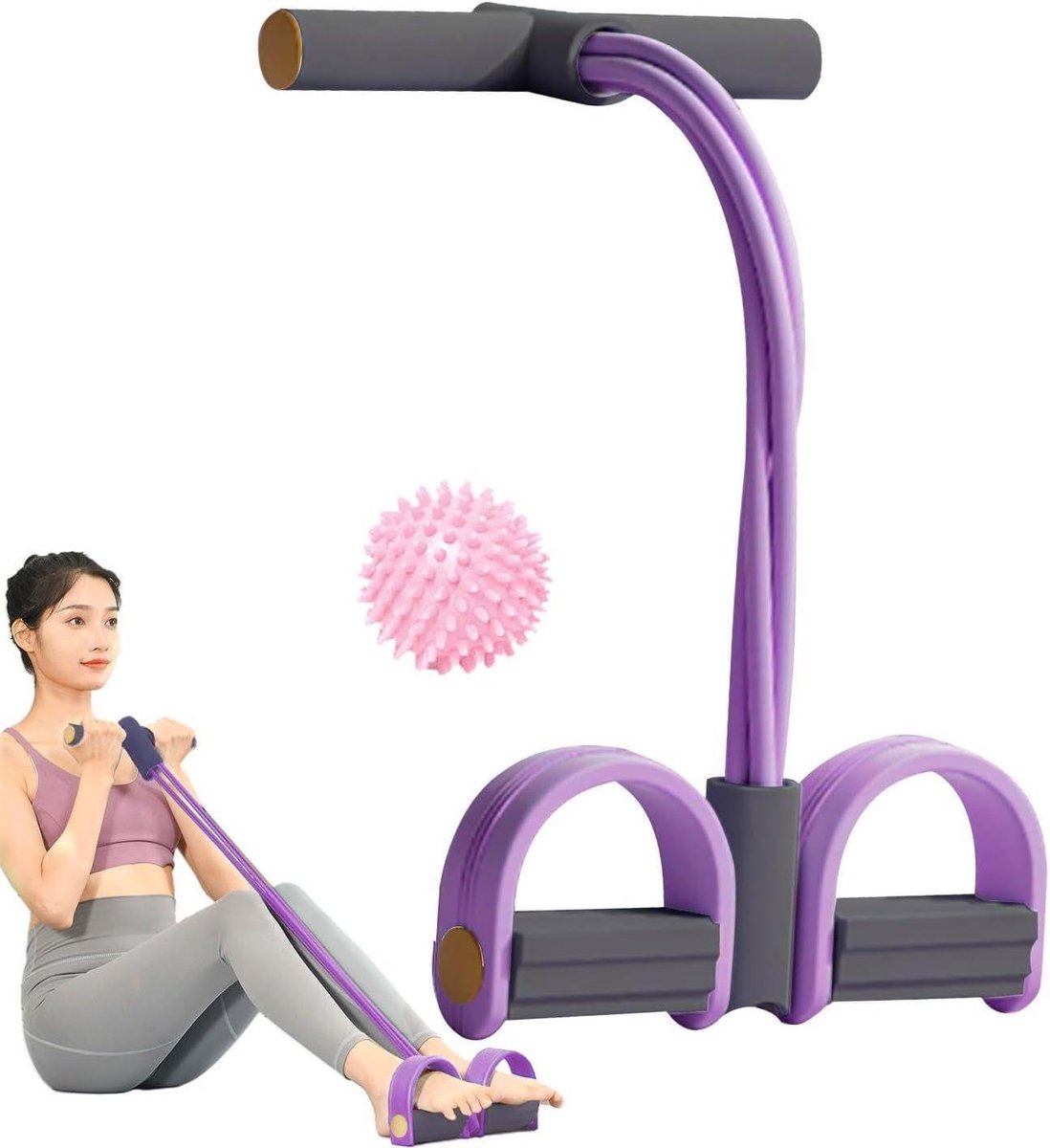 Buikspierapparaat - Fitness touw - Kracht training - Vier weerstandsbuizen - ca. 265 x 46 cm - Meerkleurig