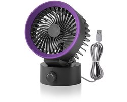 USB Bureauventilator - Sterke luchtstroom - Traploos verstelbaar - Extra stil - USB voeding - Draagbaar - Thuis, kantoor, slaapzaal & laptop - Zwart