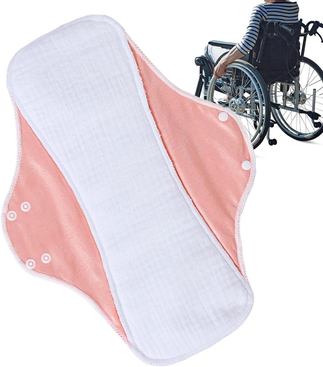 Herbruikbaar Menstruatiekussentje - Absorberend Doekje - Hygiënisch Gebruik - Waterdichte Lekbescherming - L-formaat 22x28cm - Grijs Geel Groen