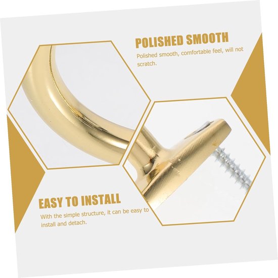 Biljartkeu Haak - Poolaccessoire Ophangen - Biljart Keu Houden - Duurzaam Ijzer Materiaal - 9x6x3.5cm - Goud — afbeelding 2