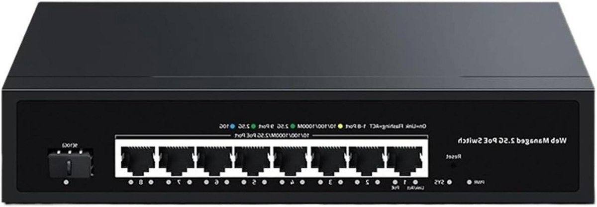 Netwerk Switch - PoE Switch - Snel Internet - Industriële Kwaliteit - 8 Poorten - Zwart