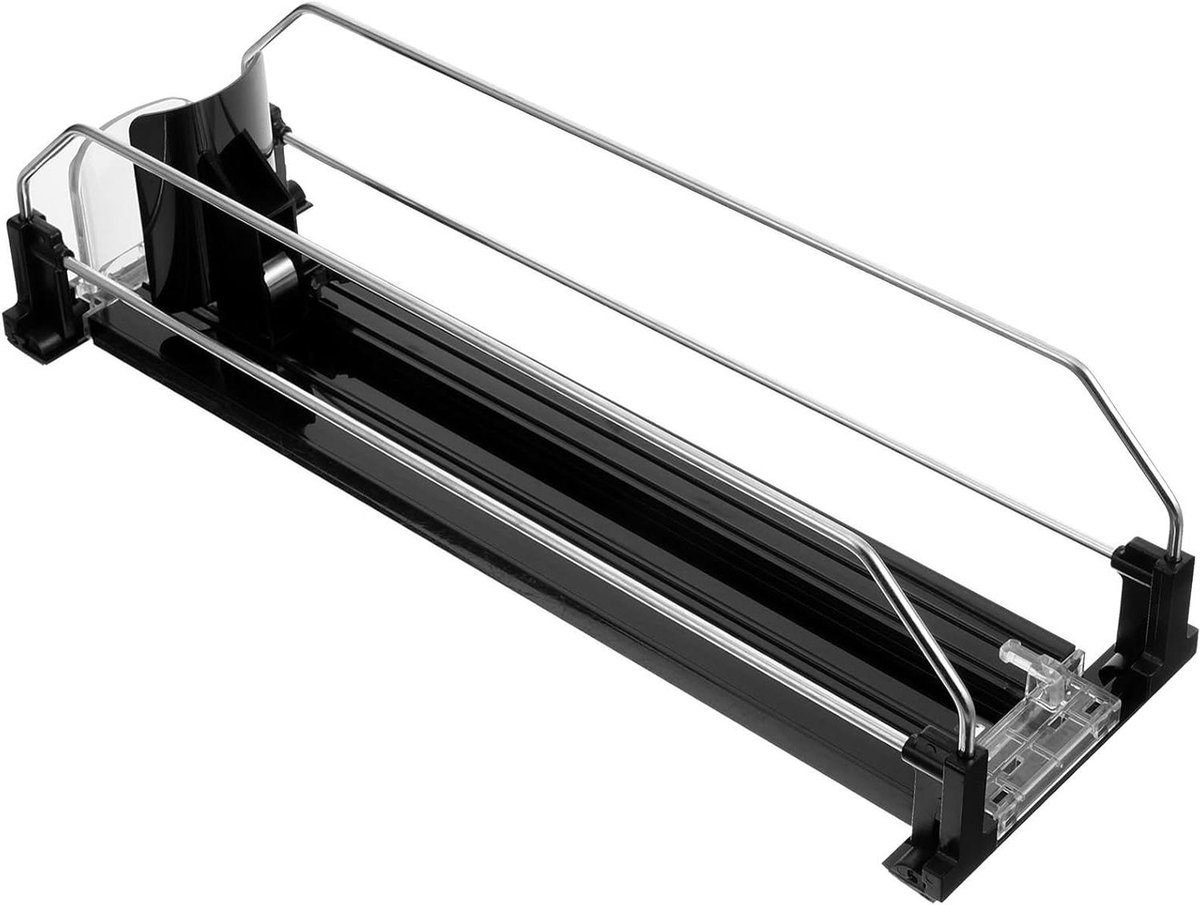 Drank Dispenser - Blikjes Organizer - Koelkast Opslag - Automatisch Duwmechanisme - 31 cm Lengte - Zwart