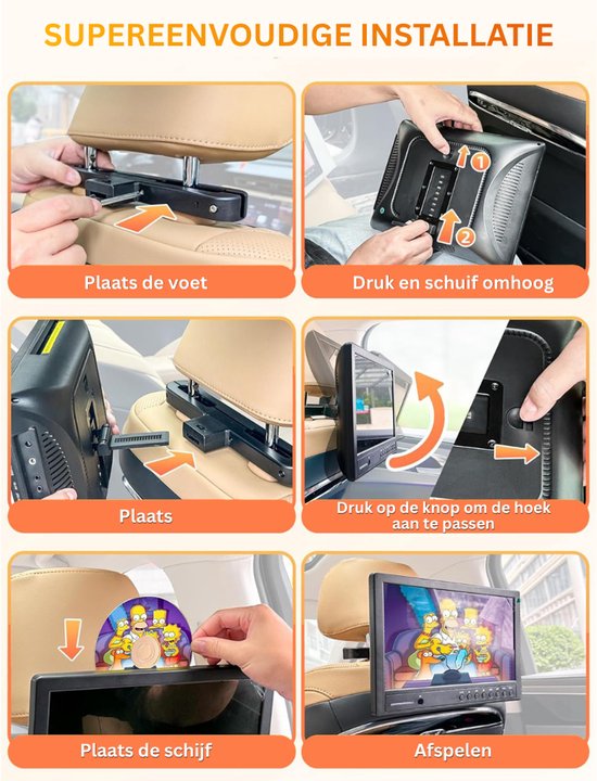 MKSS® Auto DVD Speler - Draagbare DVD Speler - Portable DVD Player — afbeelding 5