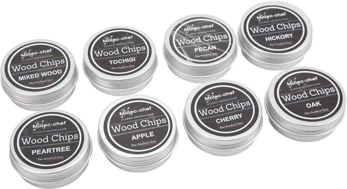 Dailygoods- Rookchips Set - 8 Stuks - Appelhout/Hickory/Eik/Beuk/Kers - Roker voor Gerookte Dranken - Aromatische Ervaring - Gemengde Houtblokken