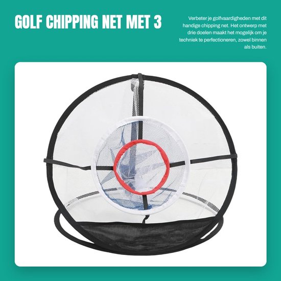 Chippen Golfnet - 3-laags ontwerp - Draagbaar voor Binnen/Buiten - Duurzaam ABS-materiaal - Vaardigheden verbeteren - Snelle installatie - Golf oefennet — afbeelding 4