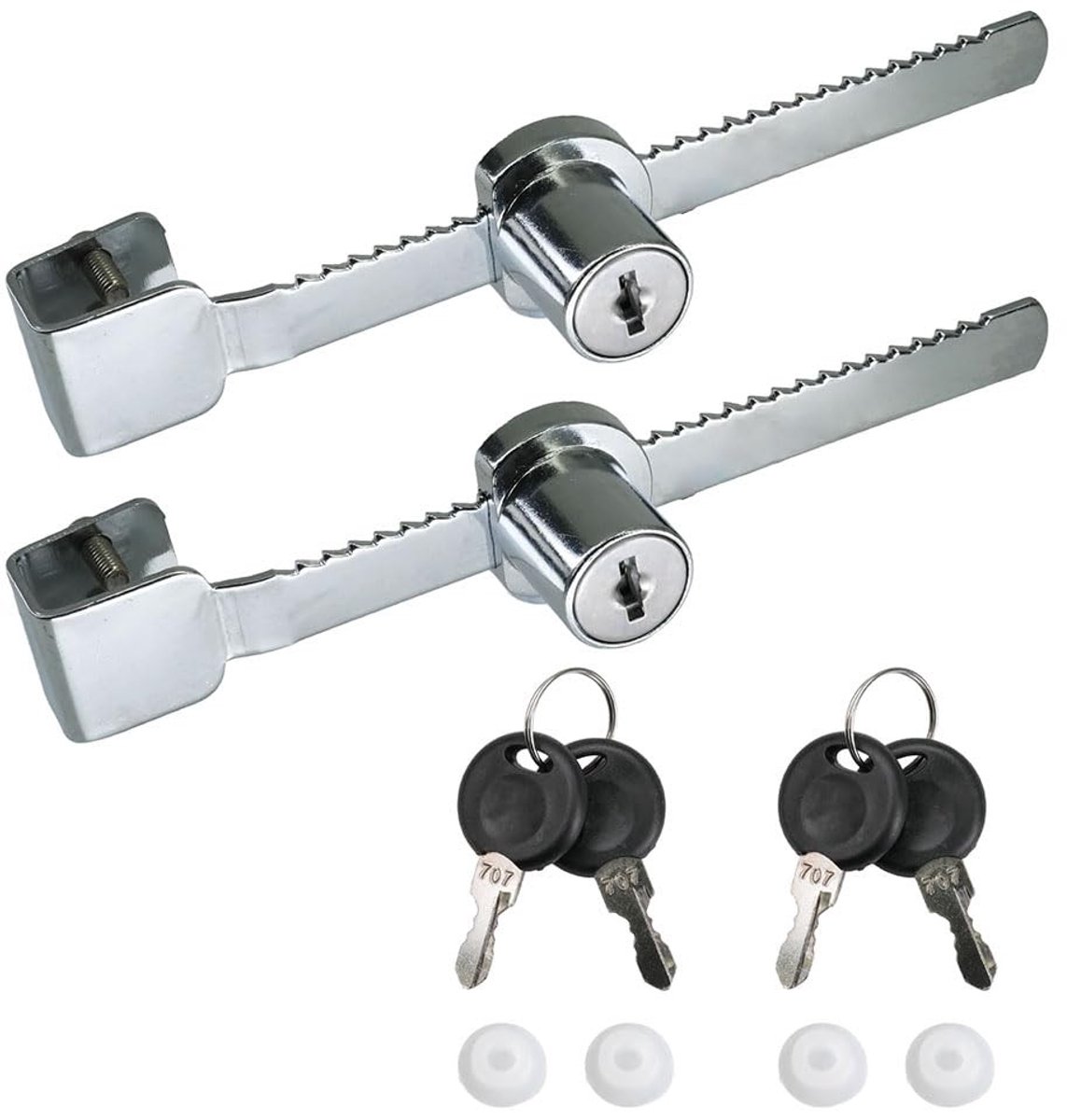 Dailygoods- Tandwielslot met 4 sleutels - Glazen Schuifdeuren - Vitrineslot - Terrariaslot - Schokbestendig - Duurzaam Zinklegering - Glazen Slot