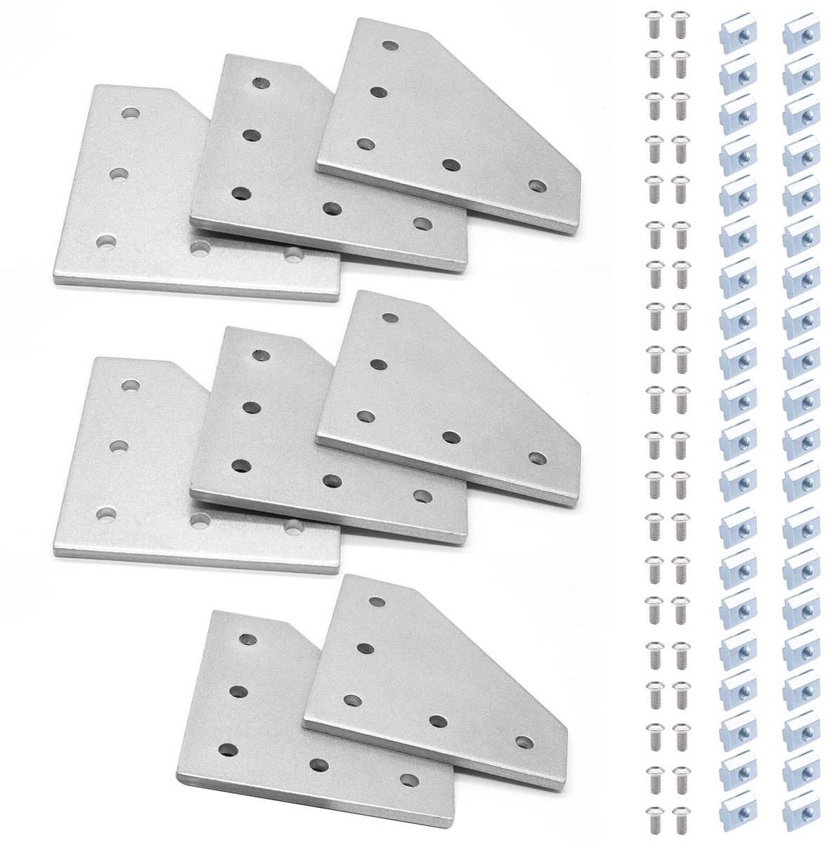 Store_8 - Aluprofil Verbinder - 40x40 Profilverbinder - L-vormige hoekverbinder - Zilver - M8-muttern en schroeven - Geschikt voor 3D-printers en g...