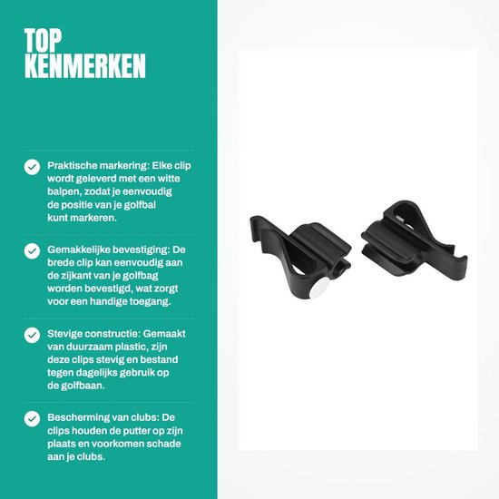 Store_9 - Golfputter Clips - Golfclub Klem - Bescherming tegen beschadiging - 5 Stuks - Putter Houder - Golfaccessoires - Ideaal Voor Golftassen van Store 9 — afbeelding 2
