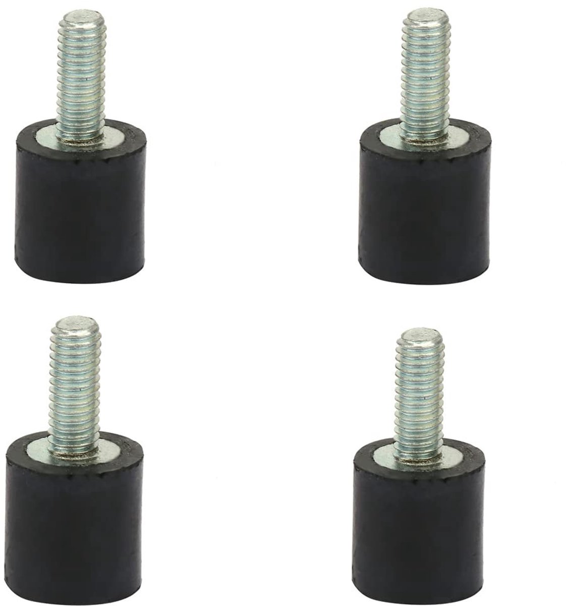 Dailygoods- Trillingsdempers Rubber/Metaal - 4 Stuks - Voor Luchtcompressoren/Diesel- en Benzinemotoren - Geluids- en Trillingsbeheersing - Optionele Maten VD8/M3/VD15/M5/VD20/M6 - Zwart/Zilver - Dempers