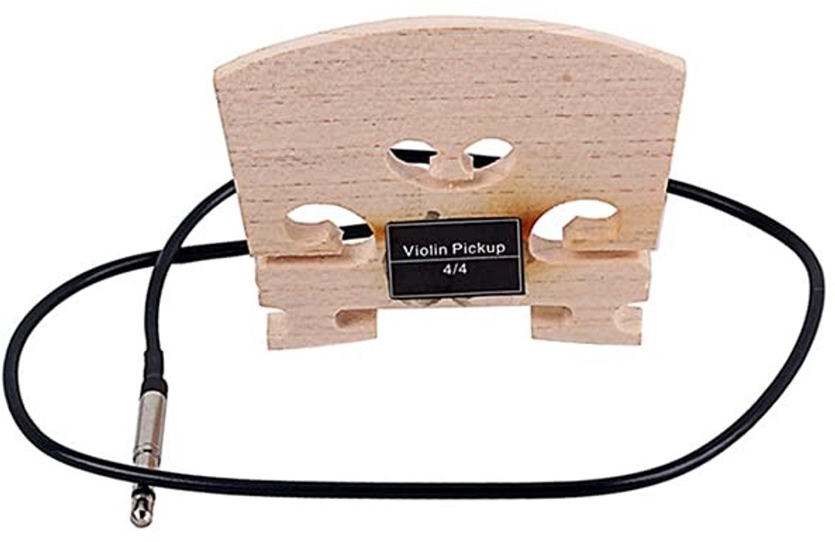 Dailygoods- Viool Brug Esdoornhout - Piëzo-Pickup - 4/4 Viool - Natuurlijke Houten Brug - Zwart - Uitstekende Afwerking - Vioolbrug