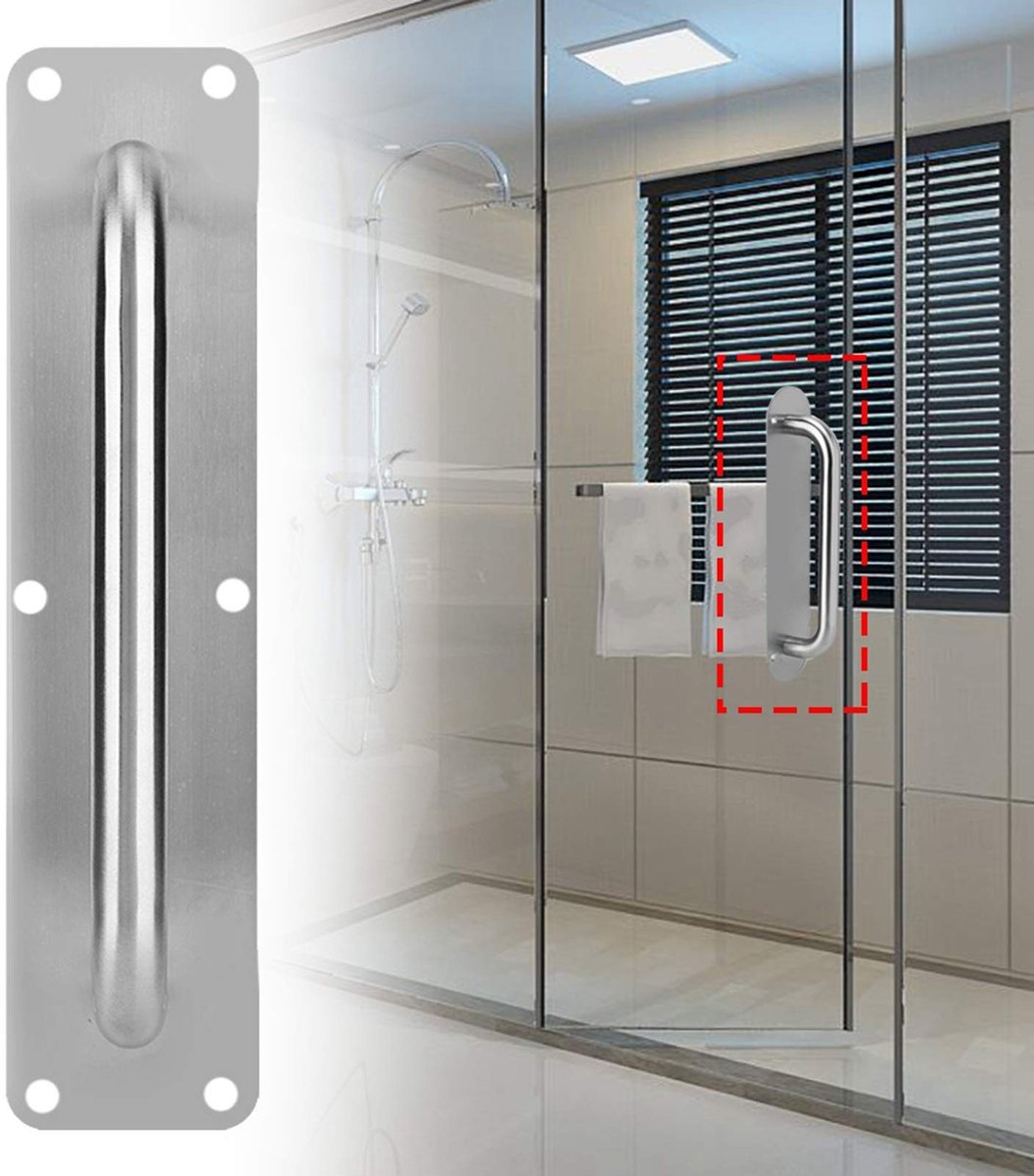 Dailygoods- Deurgreep Roestvrij Staal - Ovalen/Square Vorm - 280x65mm - 1 Deurgreep - Inclusief Schroeven - Elegant en Duurzaam