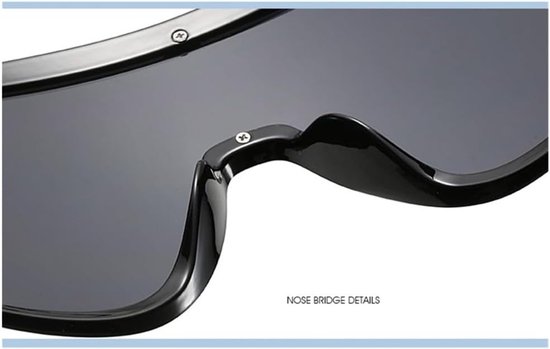 Oversized Zonnebril - Grote Goggles - Bescherming Tegen Zon - UV400 Bescherming - 65mm Lensbreedte - Spiegelend — afbeelding 4