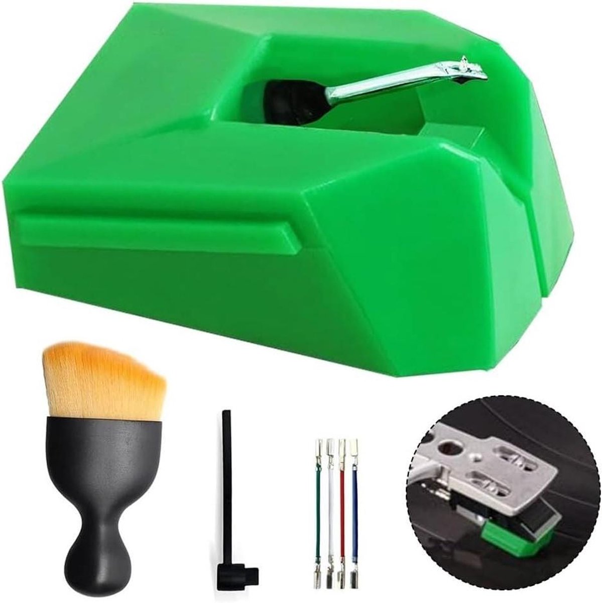 Naaldvervanging Platenspeler - Stylus Naald - Muziek Luisteren - Aluminium Schacht Elliptische Tip - 7 x 5 x 2 cm