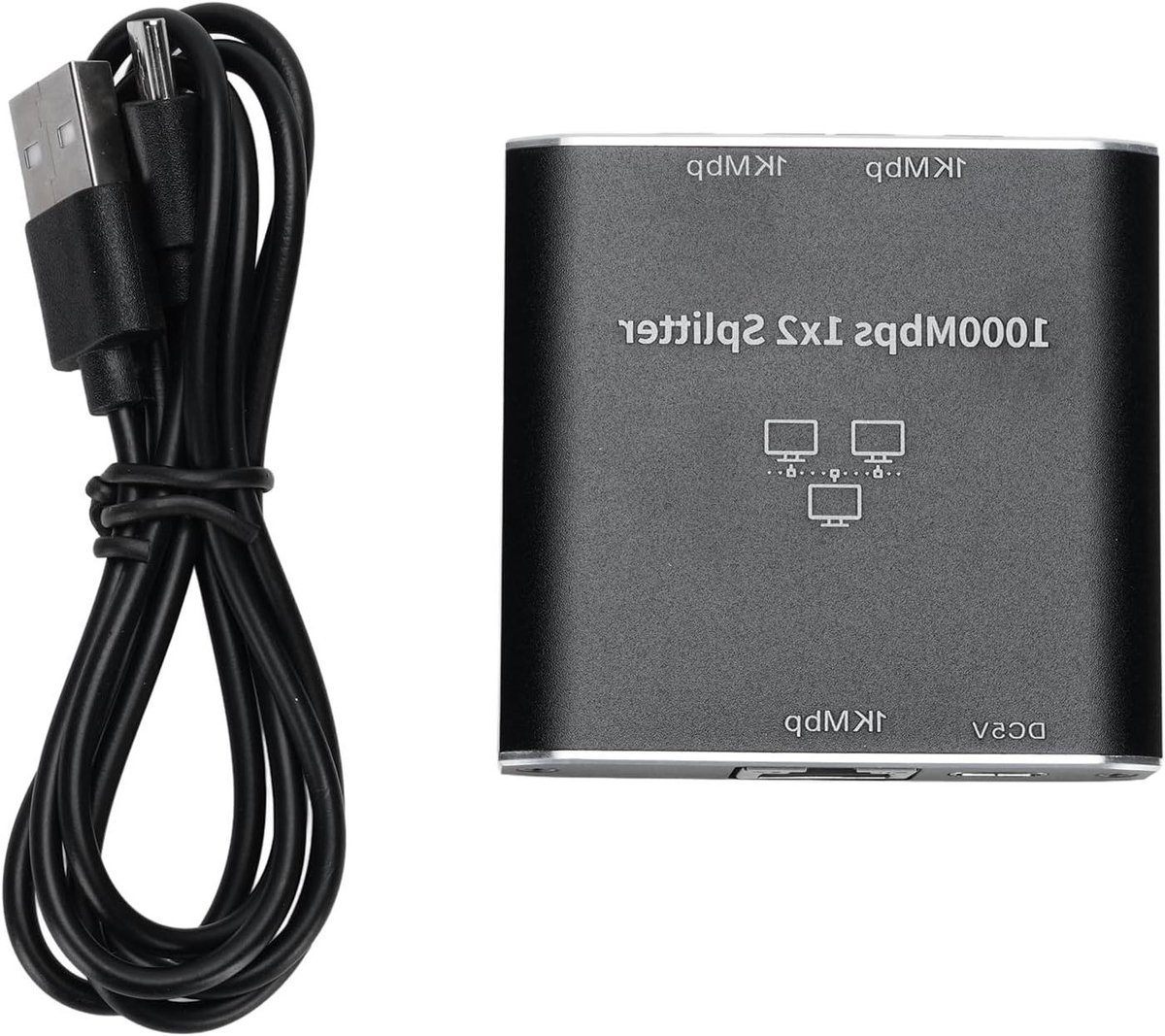 Ethernet Splitter - Netwerk Verdeler - Netwerk Uitbreiden - Gigabit Snelheid - 1 tot 2 Poorten - Zilver
