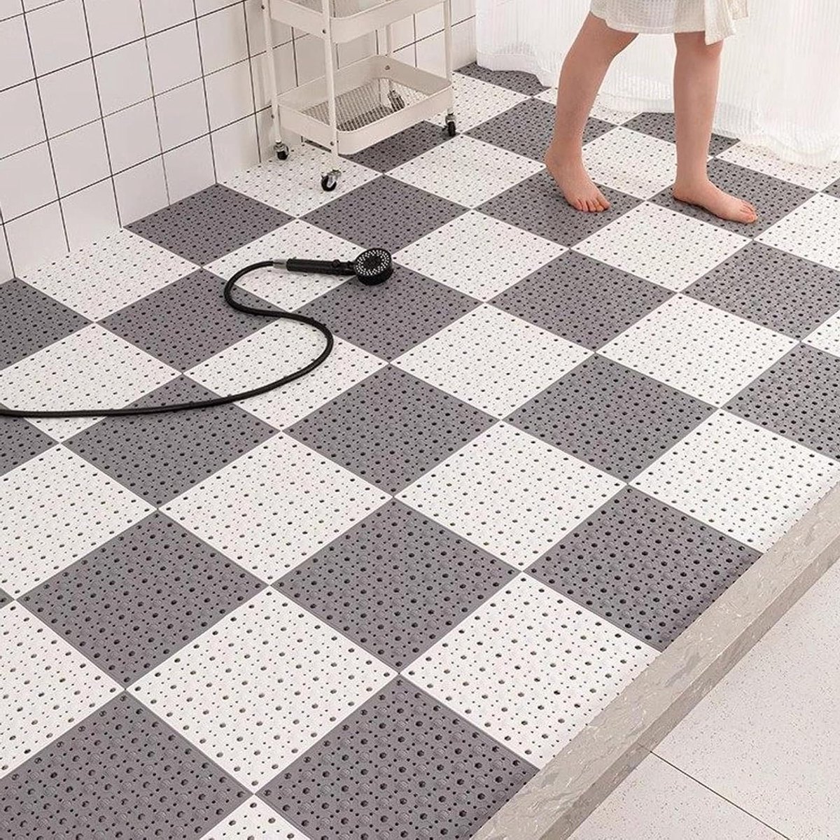 Antislip Douchemat Set - Vloermatten Natte Ruimtes - Veilig Douchen - Dubbelzijdig Antislip - 20 stuks - Grijs
