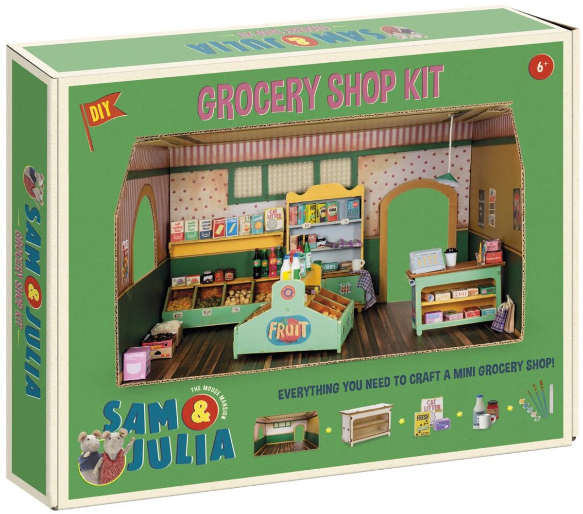 Sam & Julia Het Muizenhuis Miniatuur-winkel knutselpakket - Speelgoed kinderen - Schaal 1:12 - Knutselen - Voor meisjes en jongens - Bambolino Toys