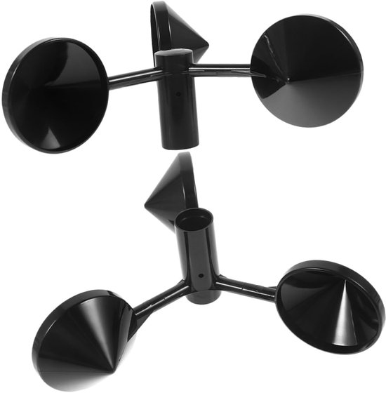 Windmeter Set - Wind Sensor - Weer Meten - Drie Bekers Ontwerp - 15 cm Diameter - Zwart — afbeelding 2
