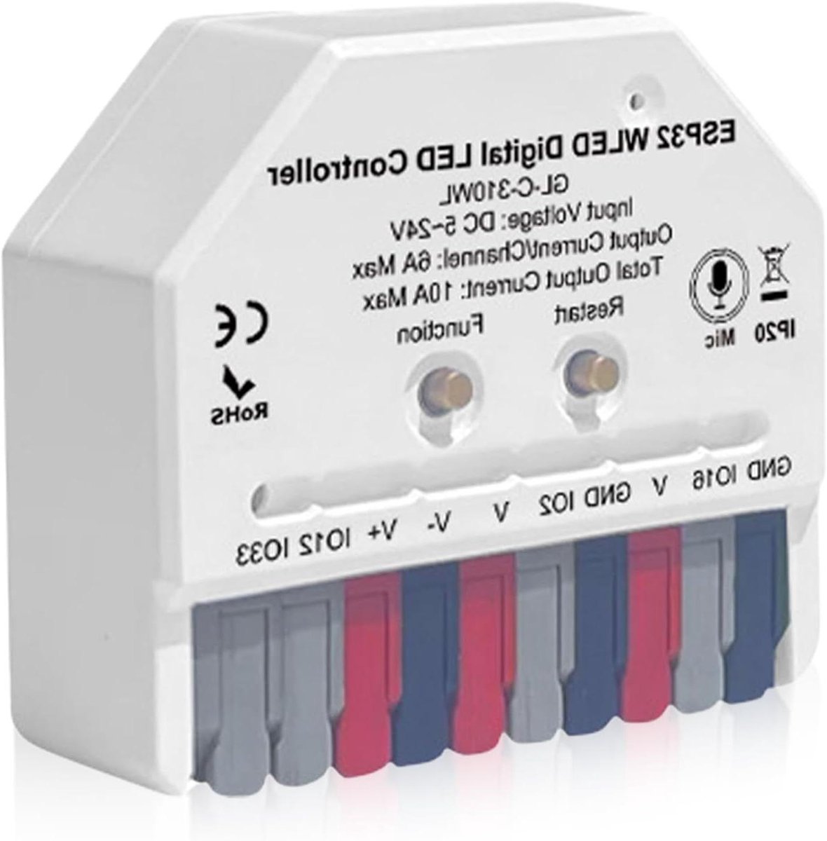 LED Controller - Verlichting Besturing - Dynamische Verlichting - Muziek Synchronisatie - 5-24V - Zwart