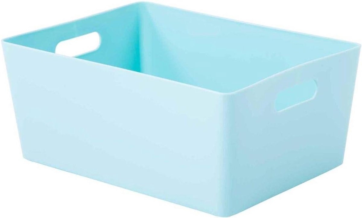 Opbergdozen Manden - Opbergbakken Set - Huis Organiseren - Met Handgreep - 35 cm Lengte - IJswit