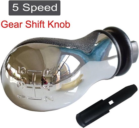Versnellingspook Knop - Schakelhendel Handbal - Auto Interieur - 5 Snelheden Design - Universele Pasvorm - Chroom — afbeelding 4
