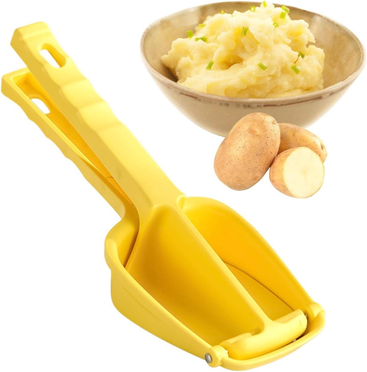 Aardappelpers - Keukenstamper - Puree Maken - Hefboomprincipe Design - 32 cm - Meerkleurig
