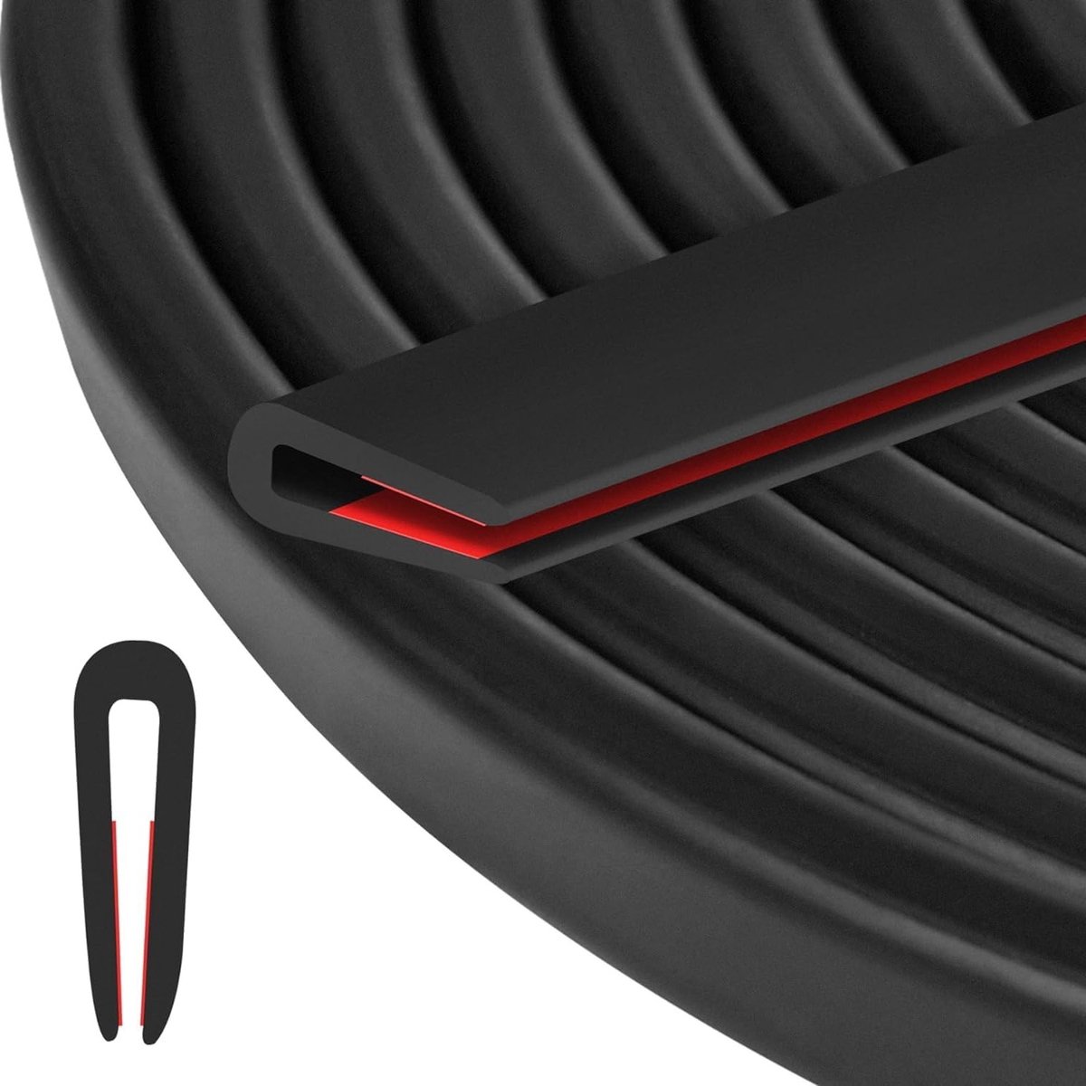 Randbeschermingsprofiel 3 mm x 3 m, Rubberafdichting voor Auto Deuren, Ramen en Glasplaten, Duurzaam EPDM Materiaal