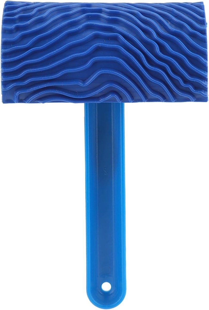 Rouleau de Peinture Caoutchouc Blauw met Houten Effect voor Muurdecoratie en Buitenshuis Bricolage Tools