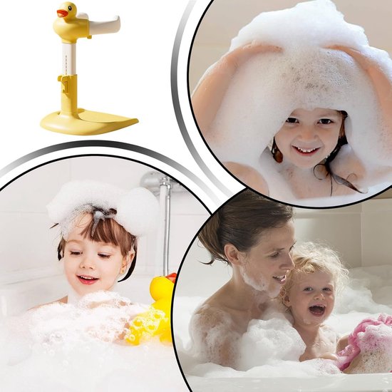 Babybad staande douche - Baby douchehulp - Comfortabel baden - Antislip standaard - 41 x 14 x 41 cm - Wit — afbeelding 4
