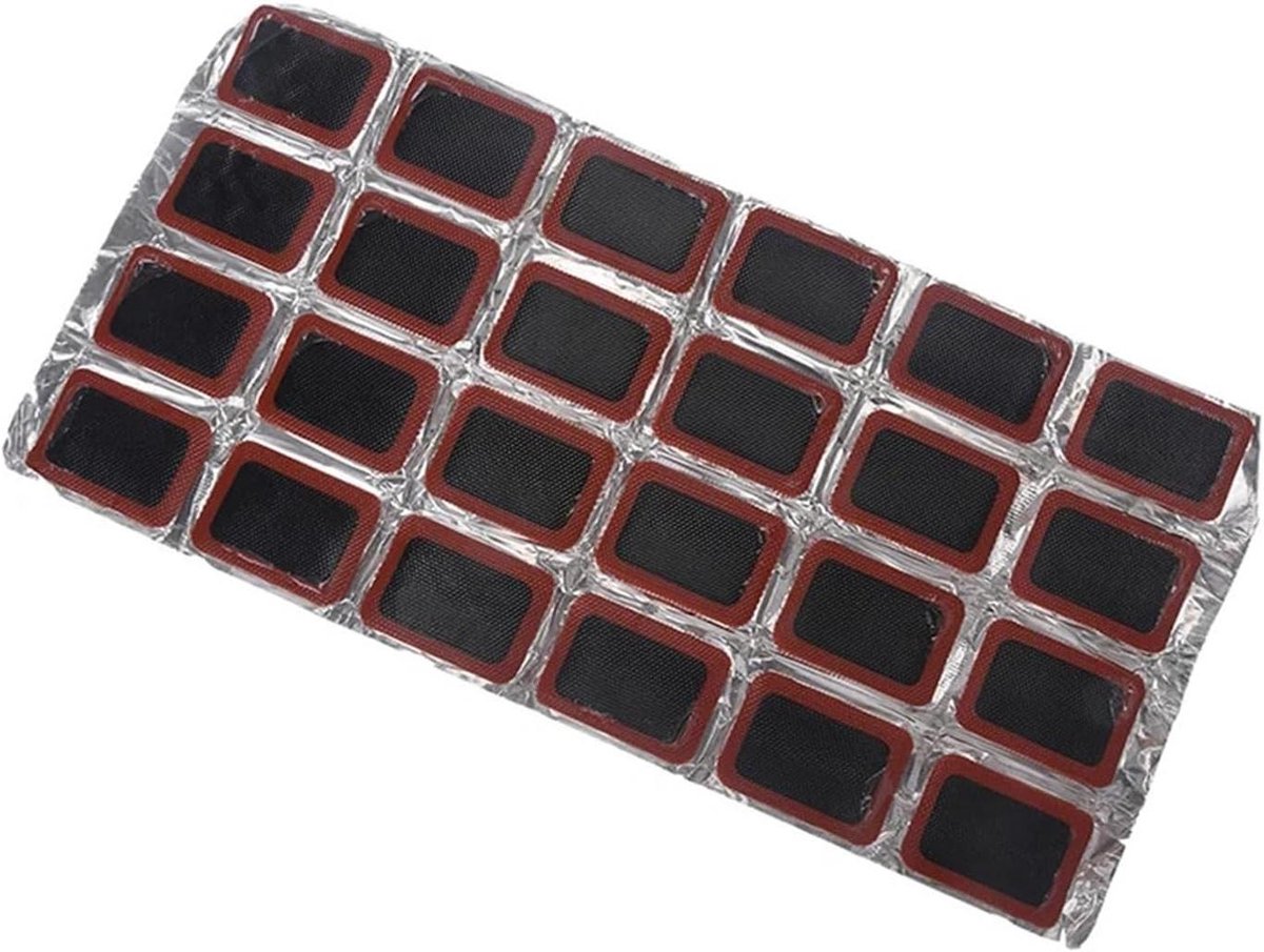 Fietsband reparatieset - Lekke band - Onderweg repareren - 24 stuks - 25 mm - Zwart