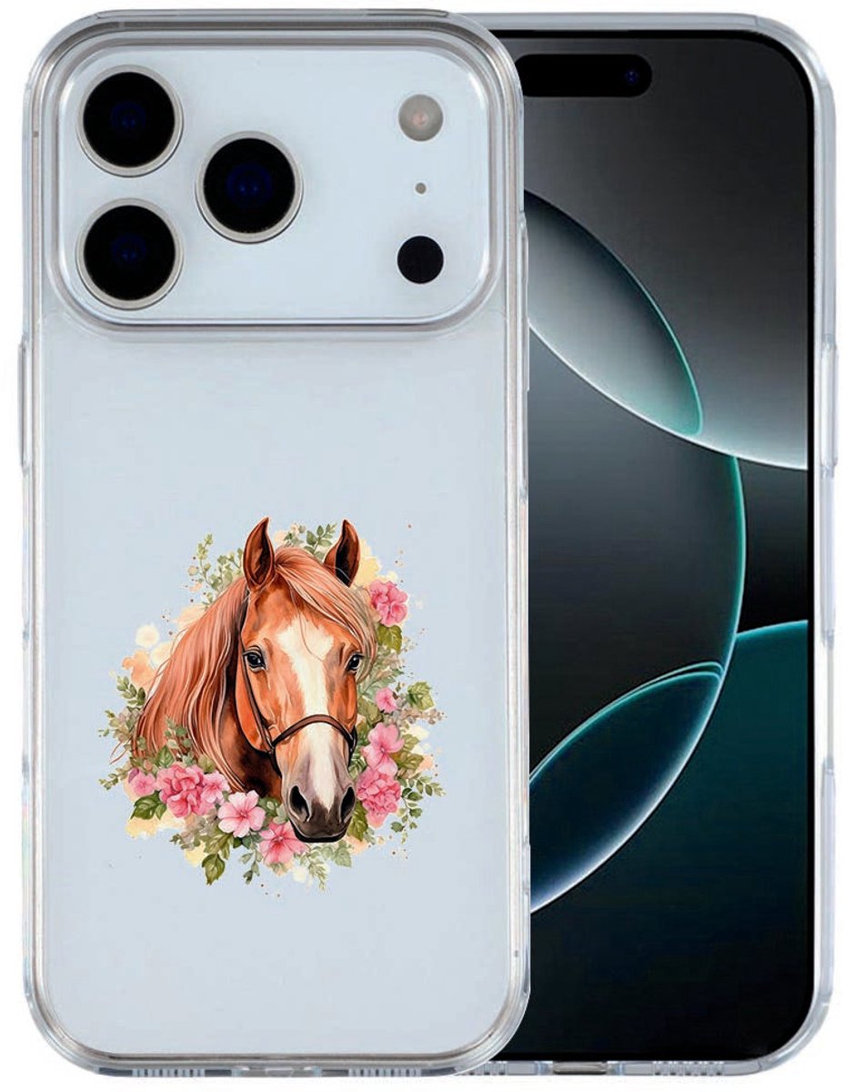 iPhone 17 Pro Max Hoesje Paard – Elegant TPU Cover met Paarden Print