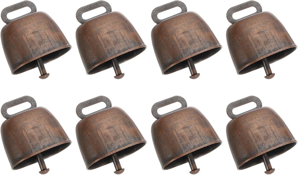 Mini Koeienbellen - Feestelijke Bellen - Dieren Herkennen - Vintage Stijl - 8 Stuks - Brons