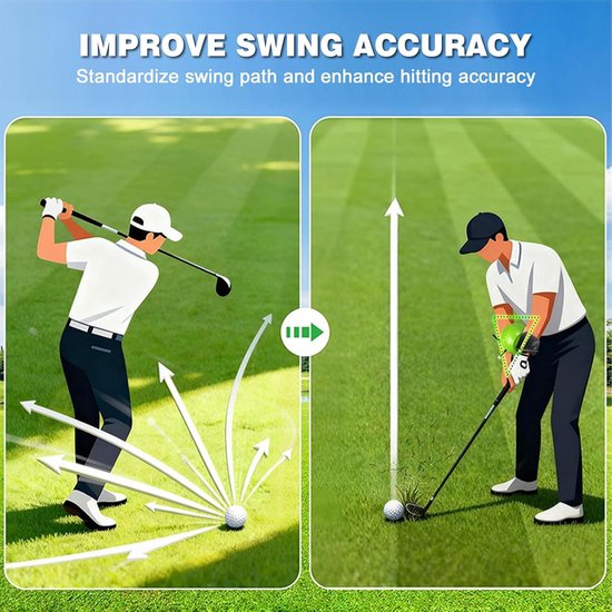 Generic Golf Swing Trainer Ball, Golftrainingshulpmiddel met Veilige Klittenbanden en Afneembaar Luchtvaartaluminium Ontwerp, voor Houdingscorrectie en Swing-uitlijningsoefening — afbeelding 2