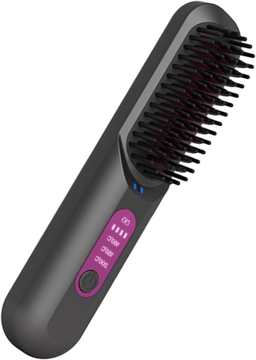 Draagbare Haar Stijler - Draadloze Borstel - Styling Onderweg - Verstelbare Temperatuur - 20 cm - Wit