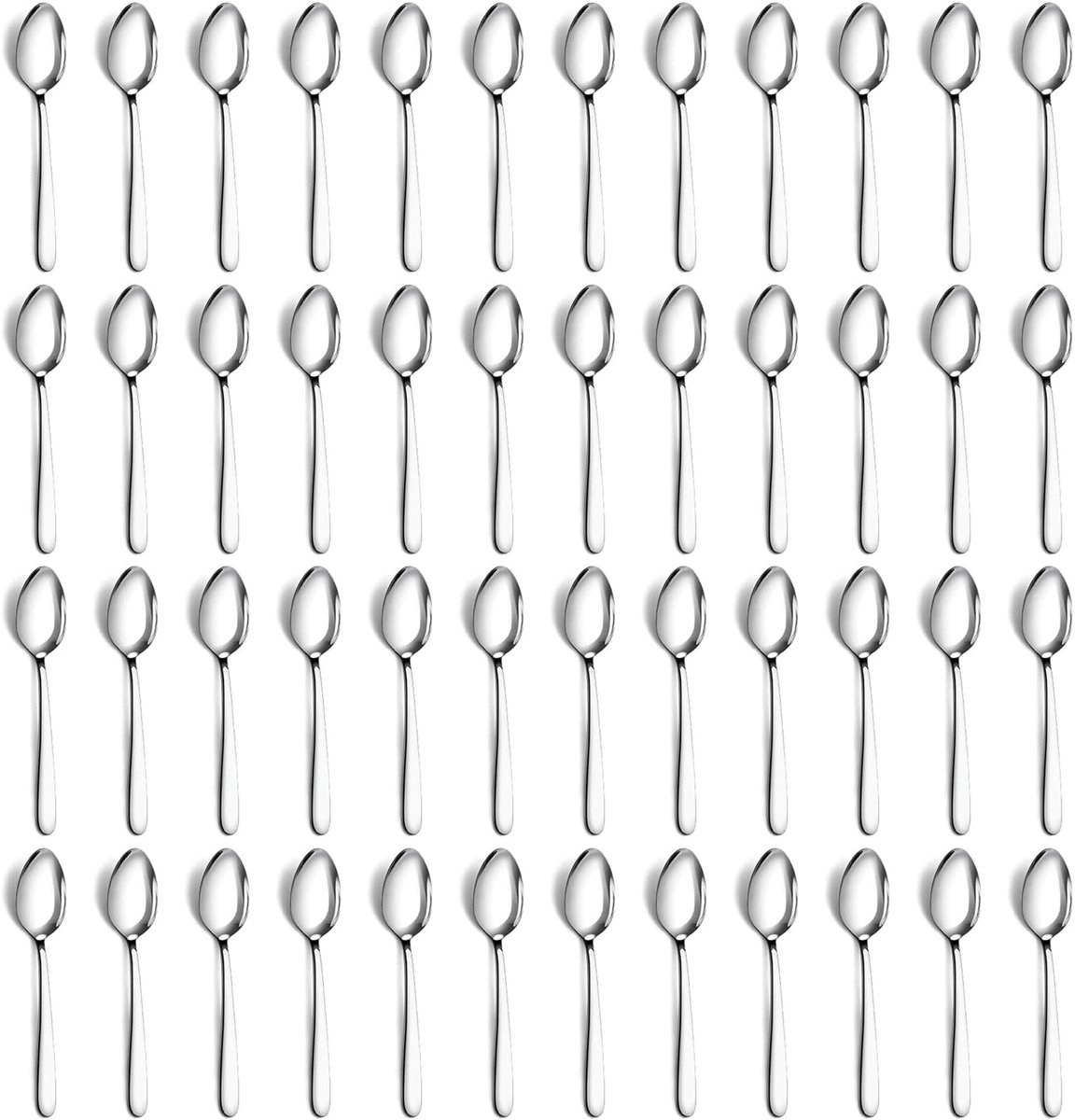 Dailygoods - Set van 48 Roestvrijstalen Theelepels, Vaatwasmachinebestendig