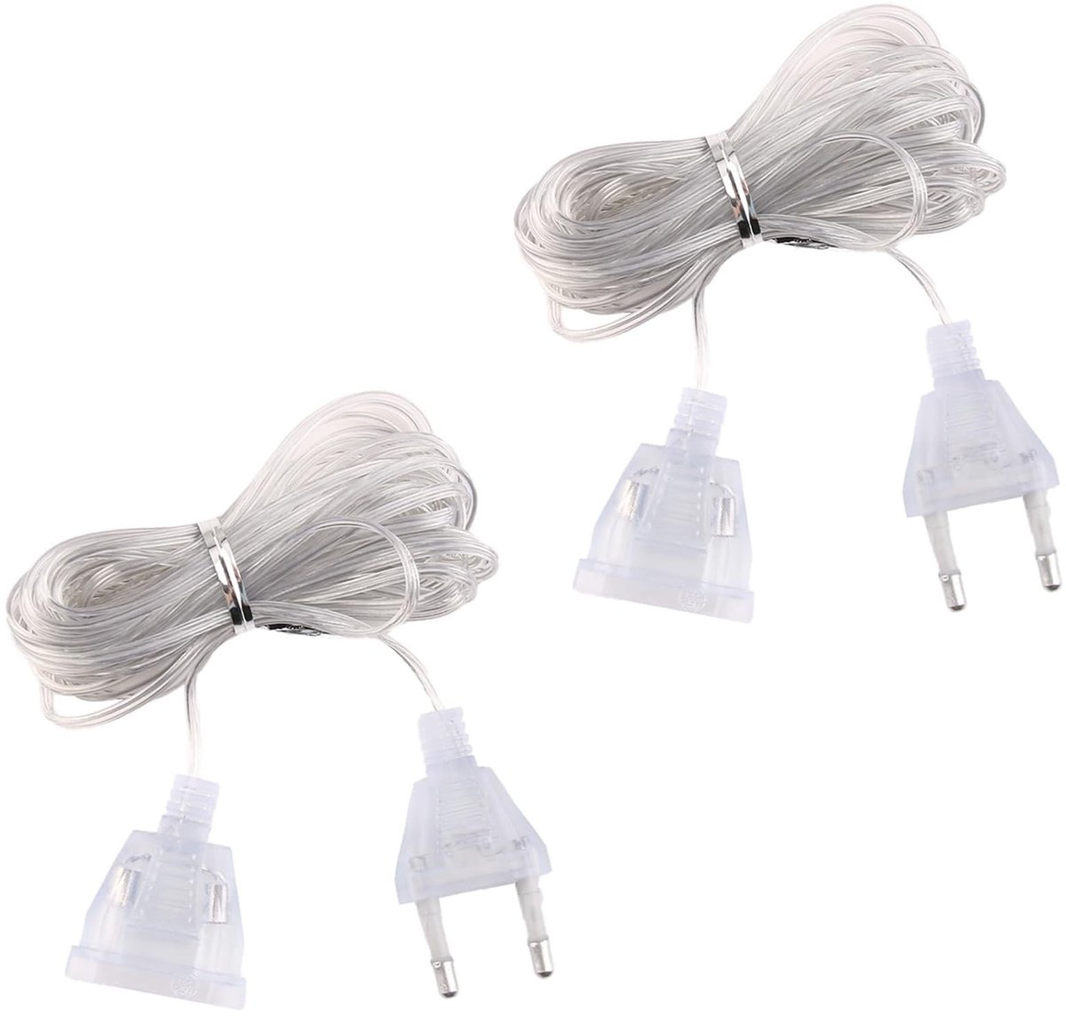 Dailygoods - Set van 2 Transparante Elektrische Verlengsnoeren 5 m