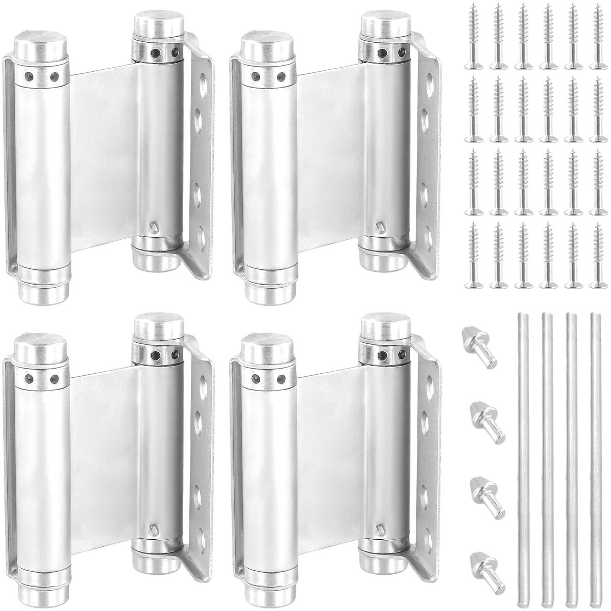 Dailygoods - Dailygoody - Roestvrijstalen Scharnieren - Duurzaam en Robuust - Zilver - Klapdeurscharnieren - Voor Houten Deuren - Eenvoudige Montage