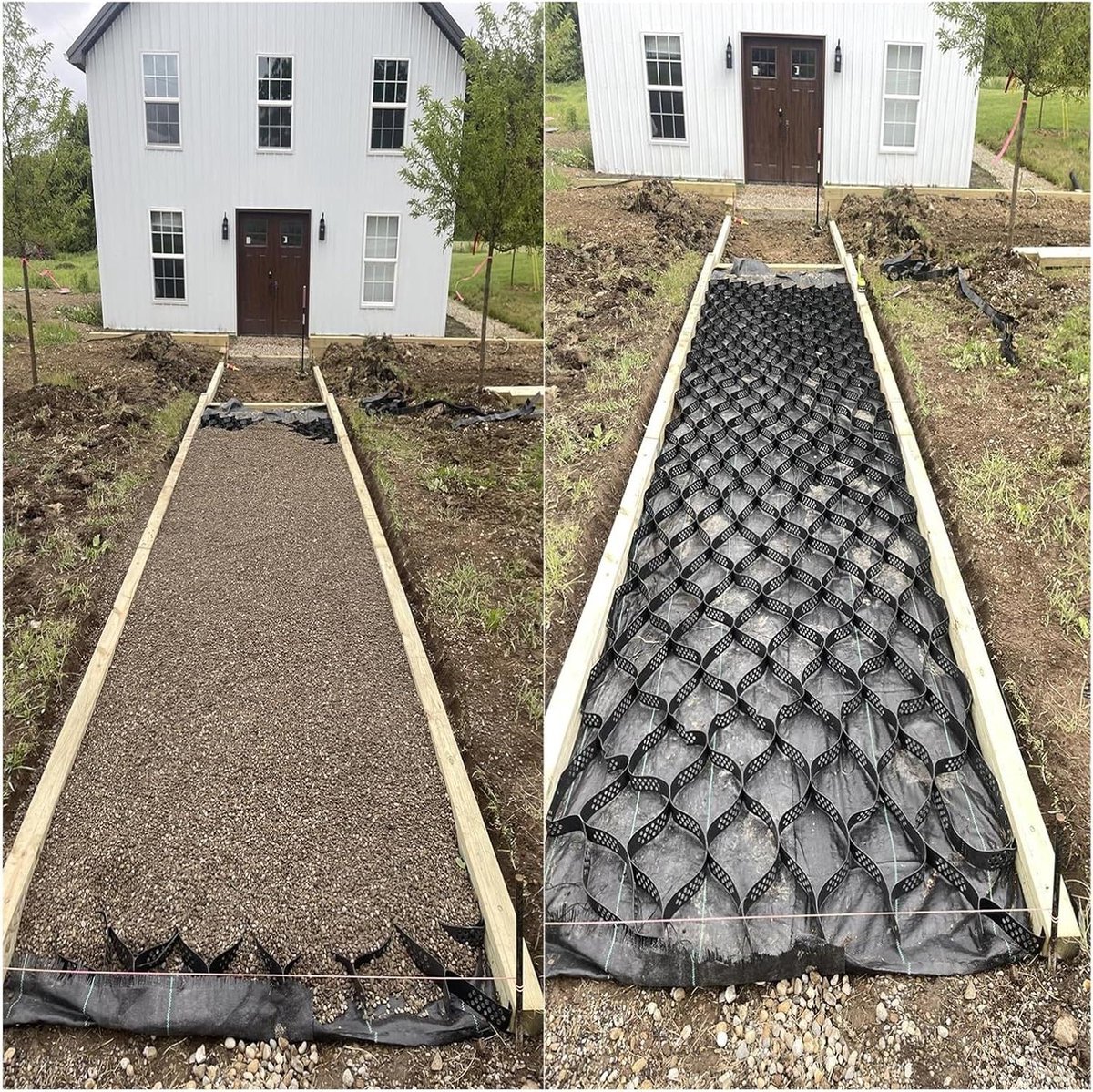 Grondrooster - Stabilisator grid - Oprit verstevigen - Hoge draagkracht - 2 inch dik - Zwart