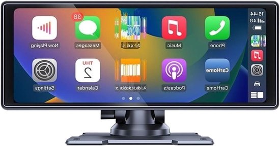 Auto Navigatiescherm - Draadloos Touchscreen - Veilig Rijden - Carplay Android Auto - 1026 Inch - Zwart