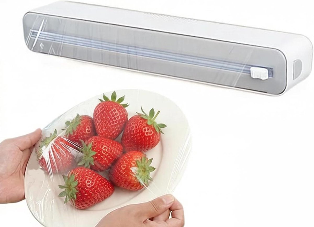 Wikkel Dispenser - Folie Snijder - Keuken Organisatie - Magnetische Montage - 37 cm - Wit