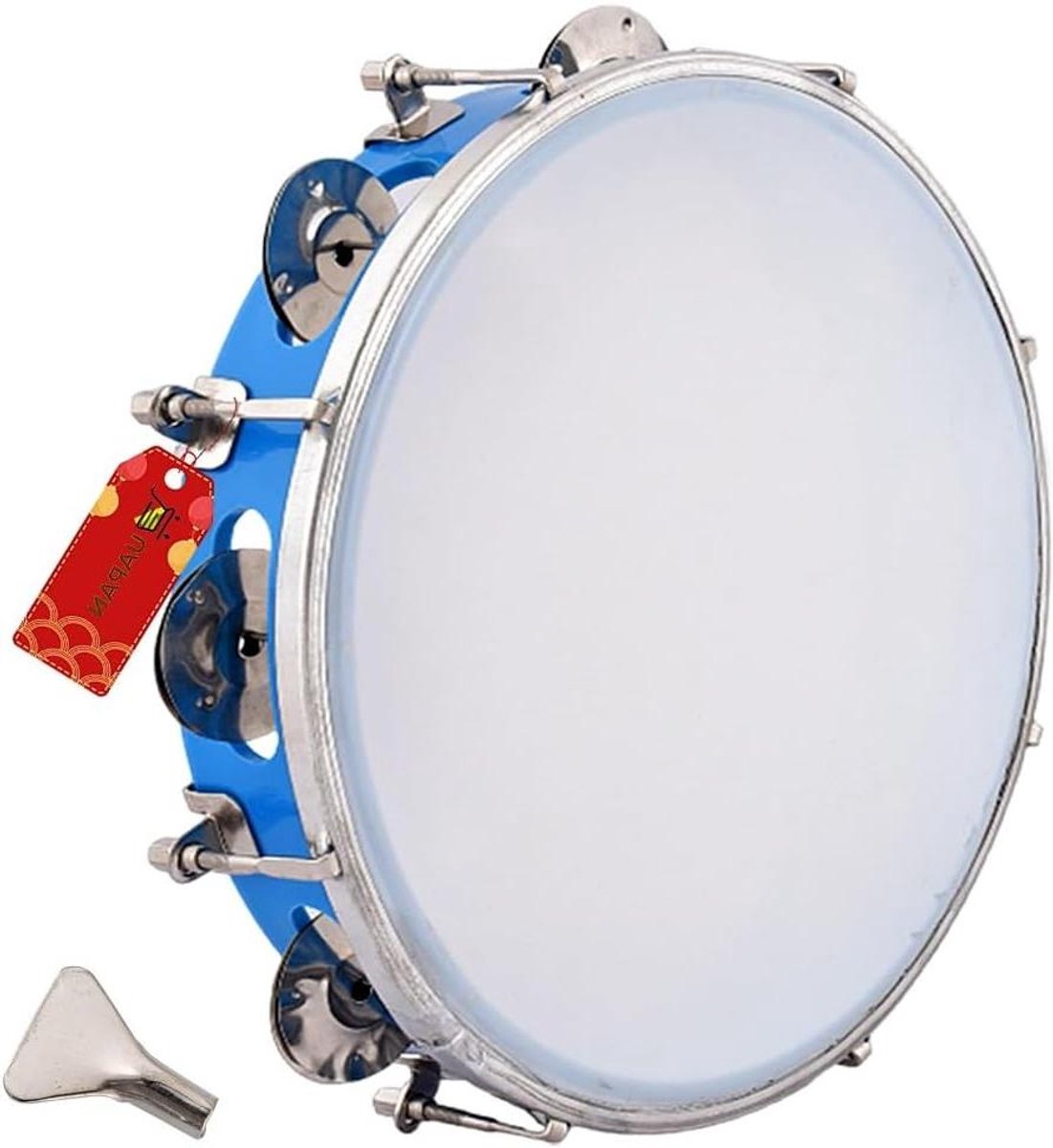 Tamboerijn - Percussie Instrument - Dansconcerten Muziek - Stevig Bakeliet - 10 Inch - Blauw