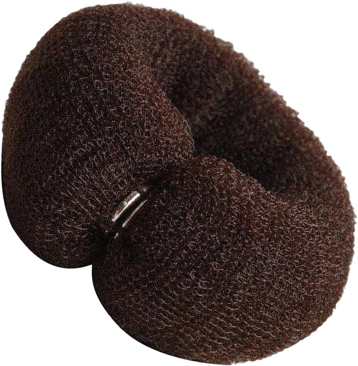 Haar Donut Shaper - Haarring Styling - Elegante Kapsels Maken - Zacht Nylon Materiaal - 18 x 4 cm - Koffie